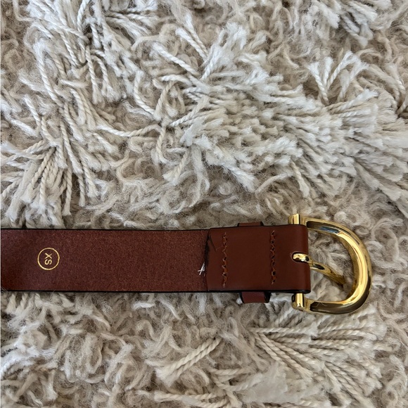 J. Crew Brown Classic Italian Leather Belt with Gold Accents - Picture 5 of 5